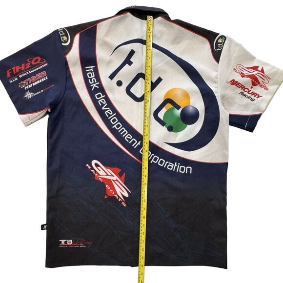 KOMBAT Trask Development Co. Button Up Graphic Shirt‎ Mens Medium Boats Racing - Picture 16 of 16